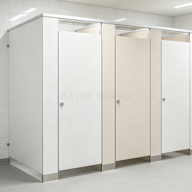 Durable Compact Density Fiberboard Office Cubicle Toilet Partition