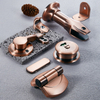 Rustproof Modern Zinc Alloy/Stainless Steel Rose Gold Hotel Toilet Partition Cubicle Accessory Hardware