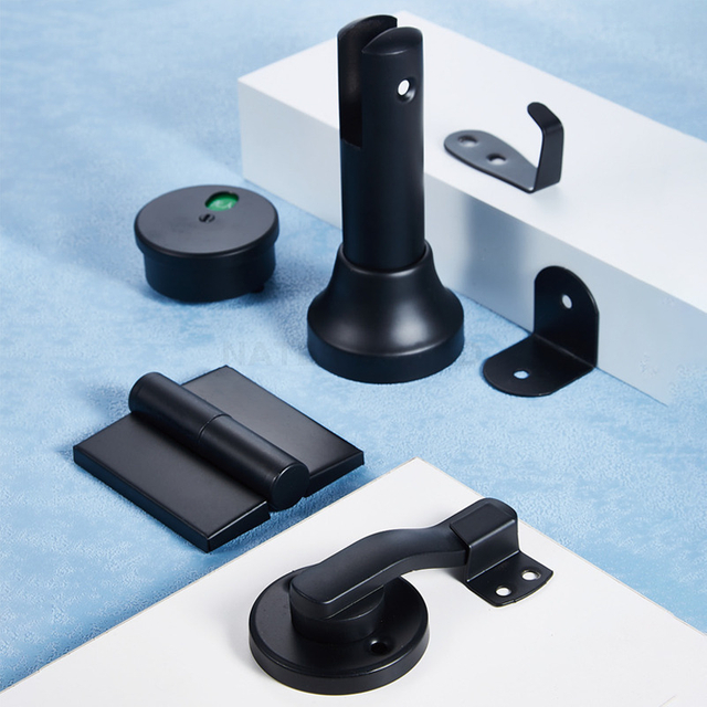 Nylon Stainless Steel 304 Cubicle Fittings Toilet Partition Hardware Accessories Hinge Hook Door Lock
