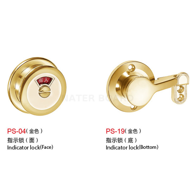 Modern Gold Stainless Steel Toilet Partition Hardware Accessories Hinge Hook Door Lock Fitting